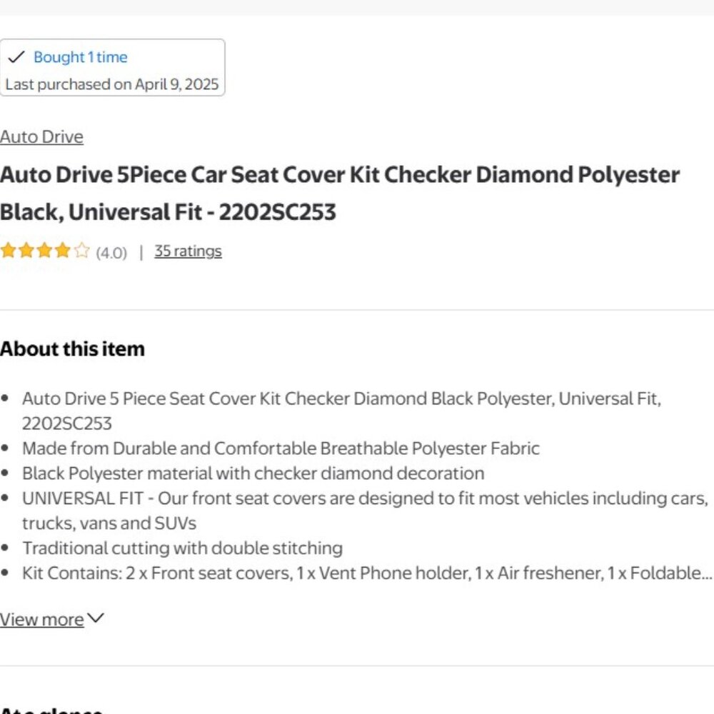 NEW Auto Drive 5 Piece Car Seat Cover Kit - Picture 14 of 15
